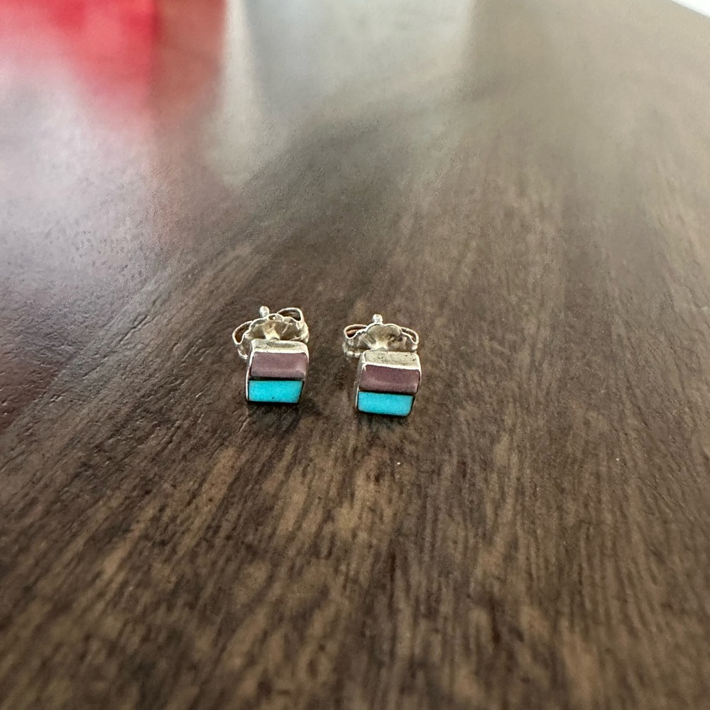 Turquoise Sterling Silver Stud Earrings